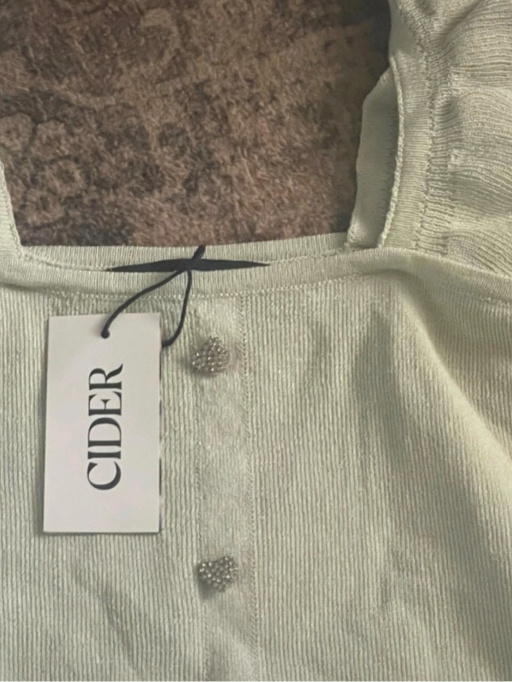 Cider Light Cream Ruffle-Strap Button-Front Cami - Picture 2 of 3